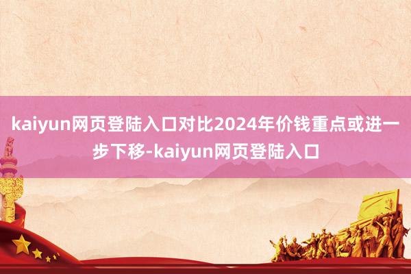 kaiyun网页登陆入口对比2024年价钱重点或进一步下移-kaiyun网页登陆入口